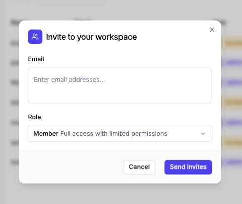 Invite to Workspace